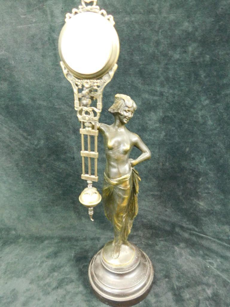 Vintage Gravity Clock - Nude - AS IS - Needs Some TLC - 14.5" x 4.5"