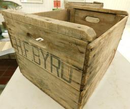 Vintage Swimley Box Co. - "H.F. Byrd" Wood Apple Crate - Virginia - 13" x 18" x 15"