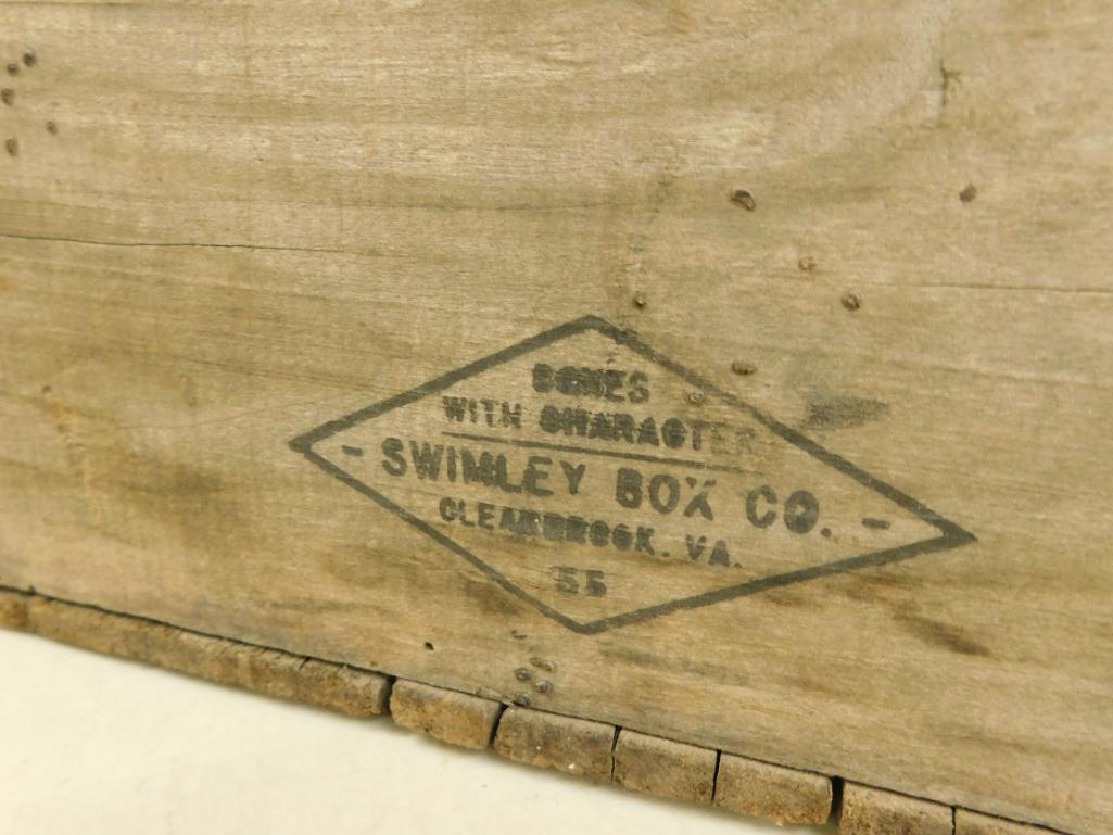 Vintage Swimley Box Co. - "H.F. Byrd" Wood Apple Crate - Virginia - 13" x 18" x 15"