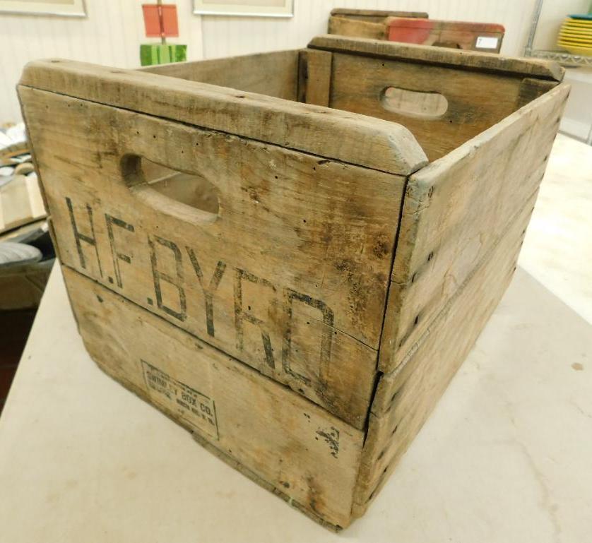 Vintage Swimley Box Co. - "H.F. Byrd" Wood Apple Crate - Virginia - 13" x 18" x 15"