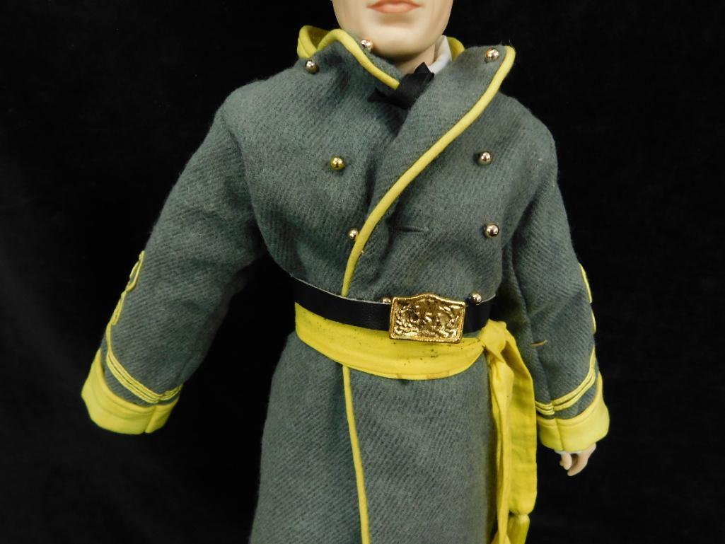 Modern Confederate Soldier Doll - Porcelain Face - Stand - 20.5" Tall