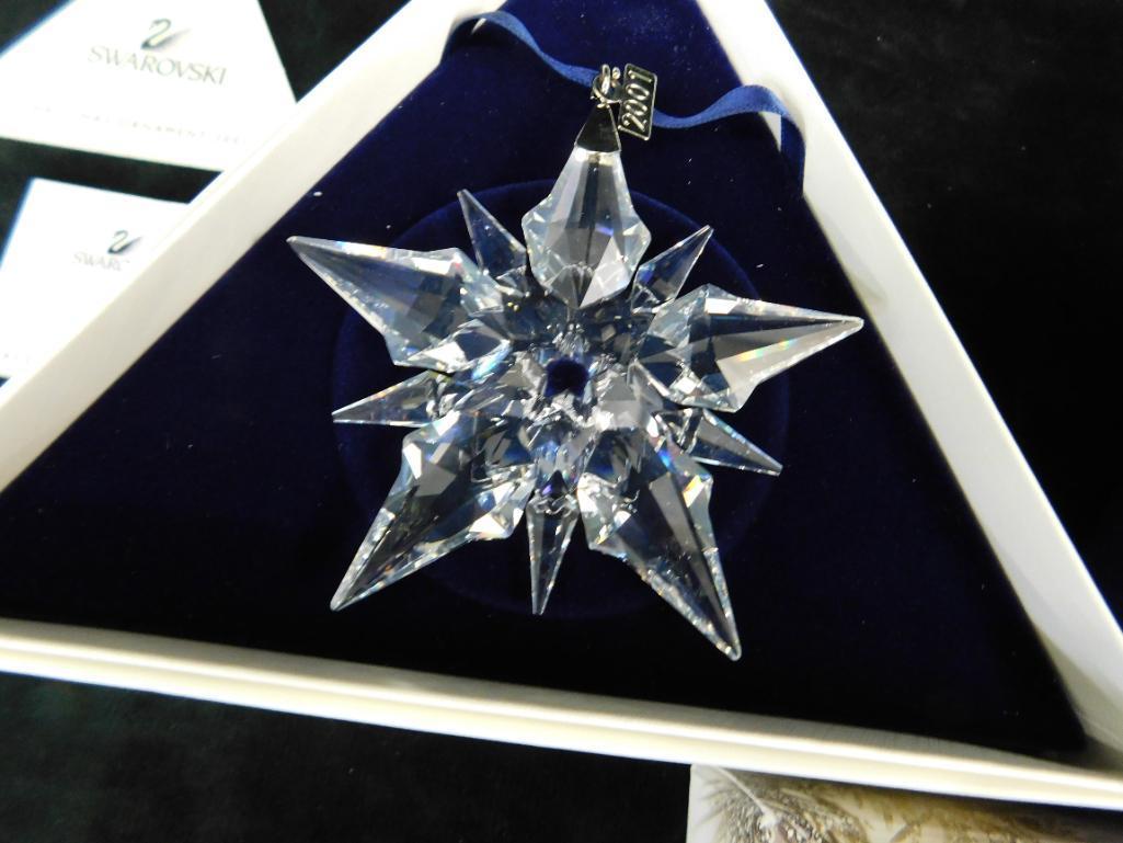 Group of 3 Swarovski Christmas Ornaments - 2001 and 2002 Snowflake