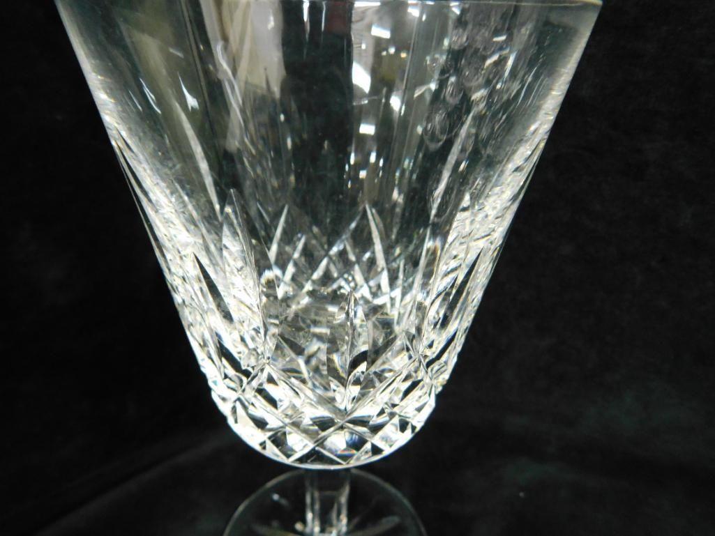Waterford Crystal - Ireland - 12 Lismore Water Goblets - Each 7" x 3.5"
