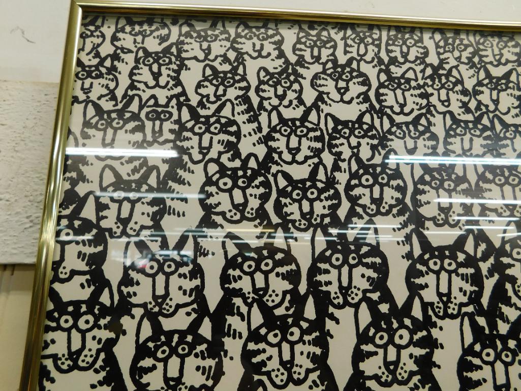 1977 B. Kliban - Framed Poster - 24" x 18.5" - "All Cats"