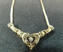 10K Yellow Gold Necklace - 17.5" - Diamond - 3.8 Grams TW