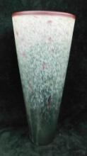 Signed CB Glass - Studio Art Glass Vase - 15.5" x 6" x 5"