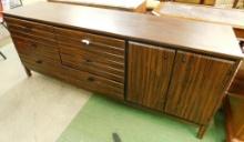 American Furniture Company - Long Dresser - 9 Drawer - Teak Veneer