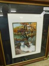 Watercolor - Ginger Sebeck - Seneca SC Artist - Rapids Scene