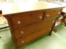 2 Over 2 Claw Foot Oak Dresser