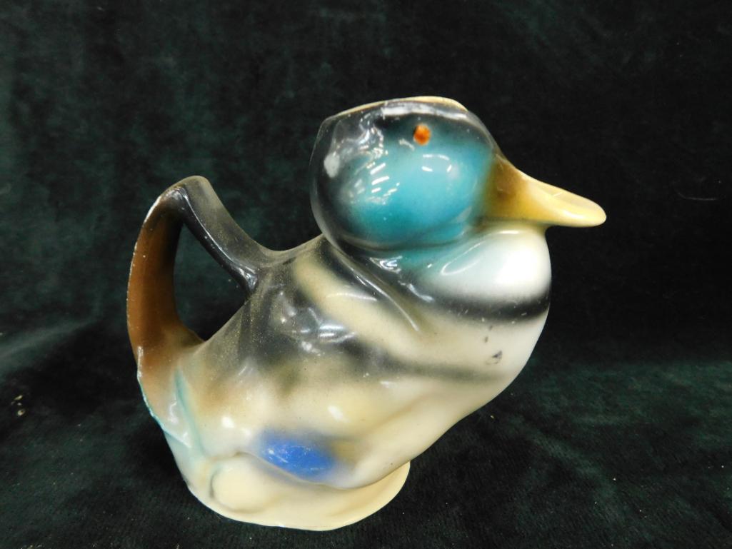 Royal Bayreuth Porcelain - Bavaria - 3 Pitcher / Creamers - Eagle - Duck - Parrot