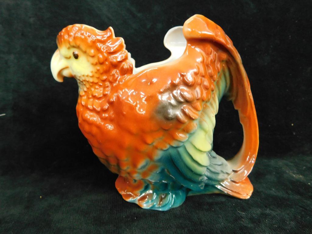 Royal Bayreuth Porcelain - Bavaria - 3 Pitcher / Creamers - Eagle - Duck - Parrot