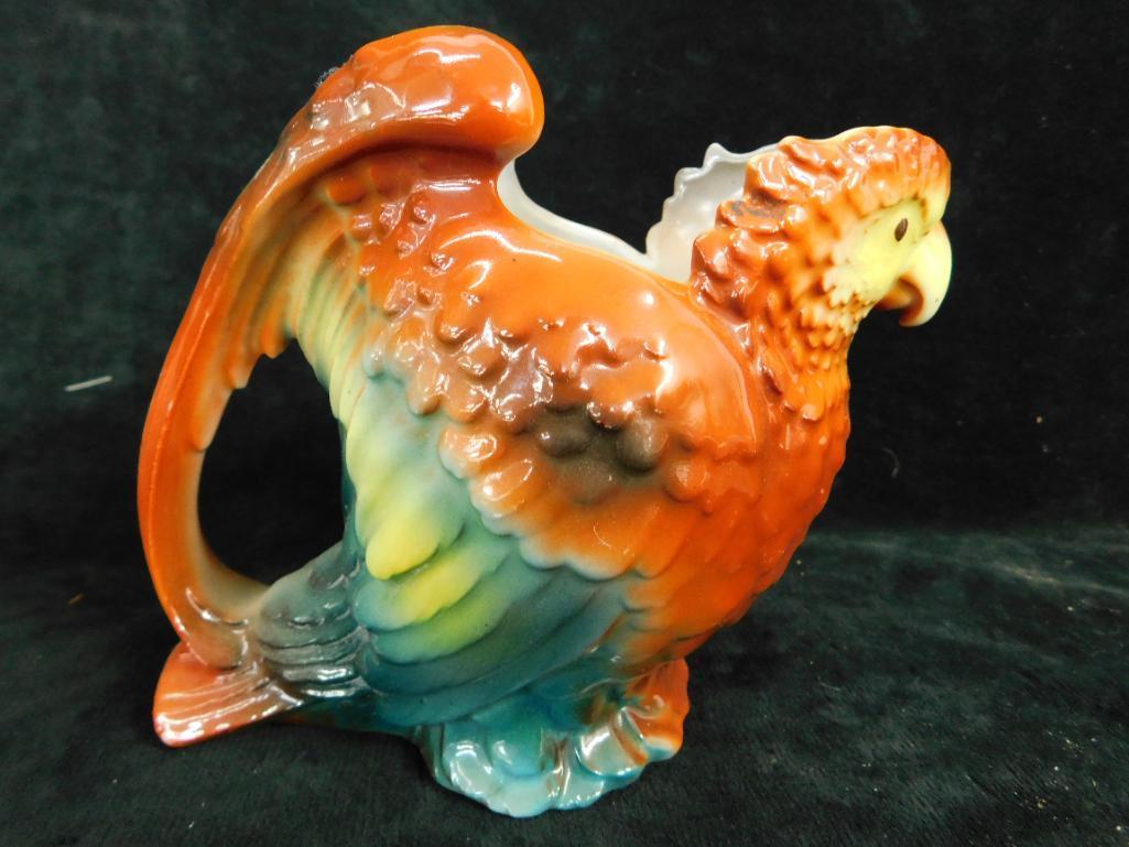 Royal Bayreuth Porcelain - Bavaria - 3 Pitcher / Creamers - Eagle - Duck - Parrot