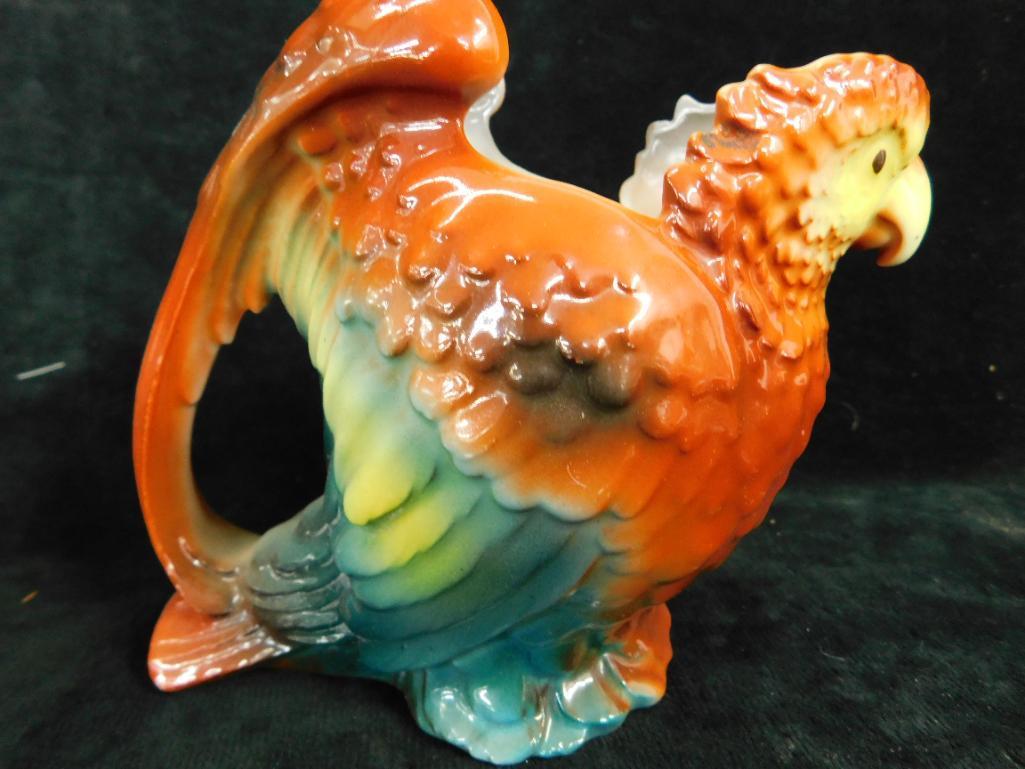 Royal Bayreuth Porcelain - Bavaria - 3 Pitcher / Creamers - Eagle - Duck - Parrot