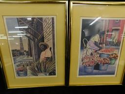 Pair of Pencil Signed Donald Roberts Prints - Charleston SC - Each 12" x 9.5"