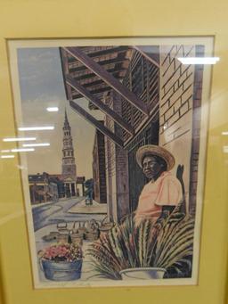 Pair of Pencil Signed Donald Roberts Prints - Charleston SC - Each 12" x 9.5"