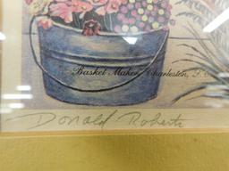 Pair of Pencil Signed Donald Roberts Prints - Charleston SC - Each 12" x 9.5"