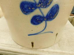 20 Gallon Red Wing Lily Pattern Cobalt Decorated Crock -no chips or cracks 22.5" tall x 18" diameter