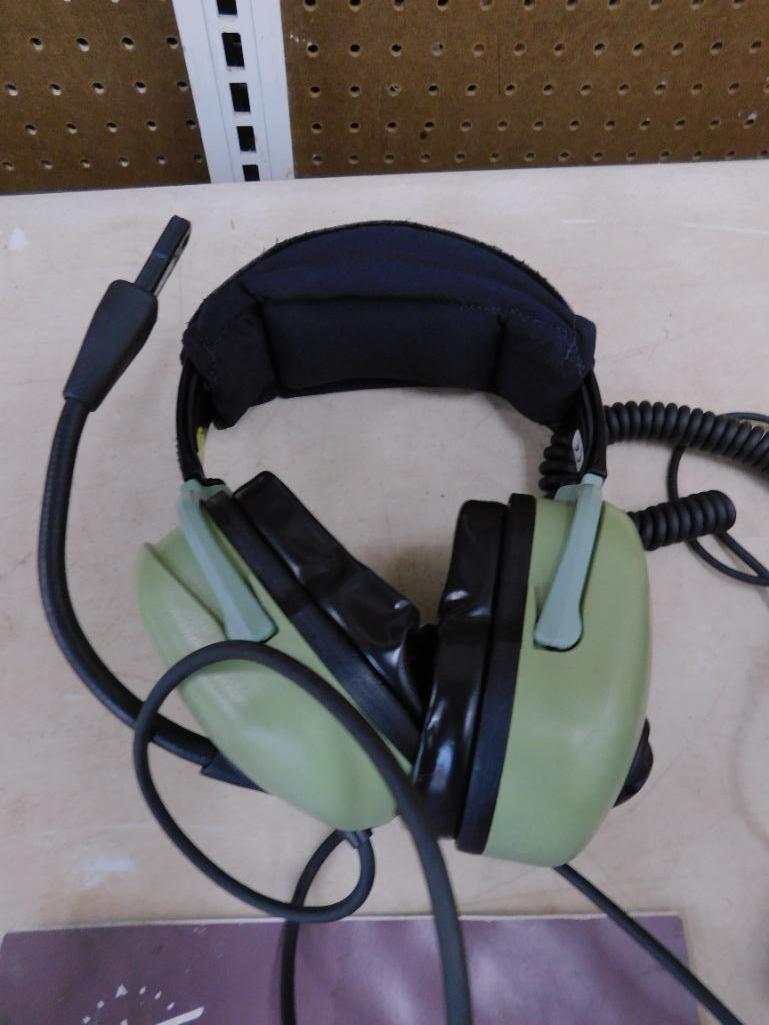 3 Sets Of Flight Headsets - All Working - 1-David Clarck Co. - 2-ASA - Plus Extras