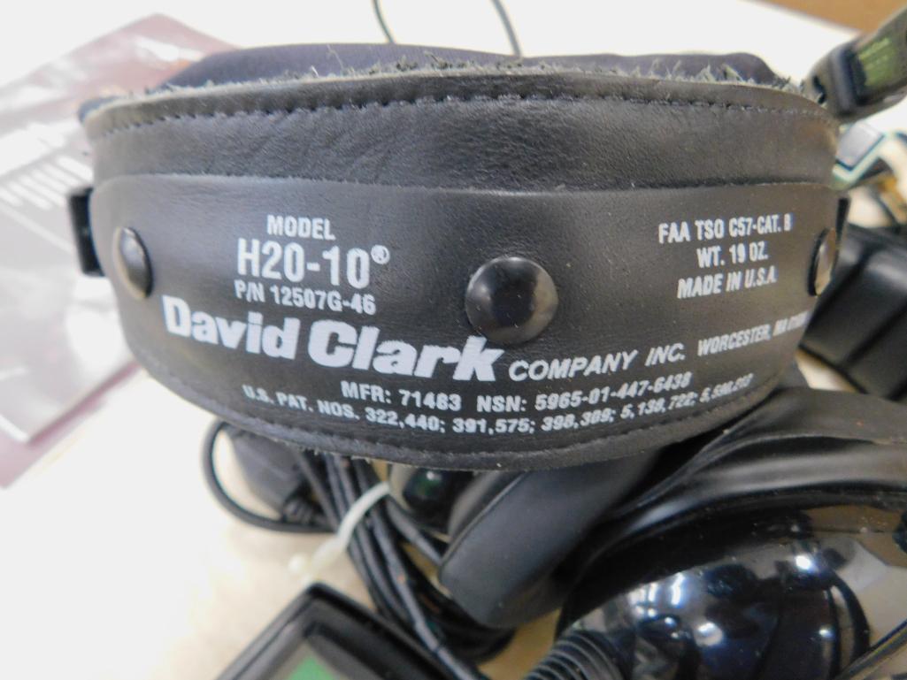 3 Sets Of Flight Headsets - All Working - 1-David Clarck Co. - 2-ASA - Plus Extras