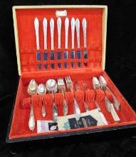 59 Piece 1934 Oneida Silverplate Flatware Set - "Chateau" Pattern - Box