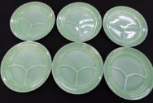 Fire King Jadeite Restaurant Ware - 6-9.5" Divided Dinner Plates - #3