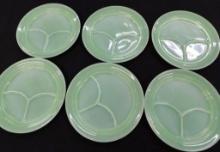 Fire King Jadeite Restaurant Ware - 6-9.5" Divided Dinner Plates - #4