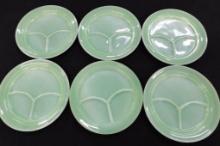 Fire King Jadeite Restaurant Ware - 6-9.5" Divided Dinner Plates - #5