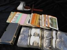 Vintage Underwood and Underwood Stereoscope with a Big Number of Cards