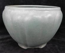 Vintage Unmarked Pottery - Green Glaze Small Jardiniere - 5.5" x 7.5"