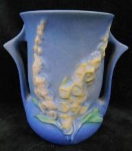 Roseville Pottery Vase - Foxglove - Double Handled - #42-4 - 4.25" x 4.25" x 3.25"