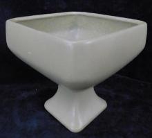 Vintage Floraline Pottery Footed Bowl - Green Glaze - 5.5" x 5.5" x 5.5"