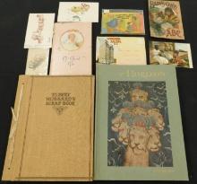 Lot with 1923 Elbert Hubbard Scrap Book - 1970 Horizon Book - Postcards