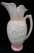 Unmarked Hull Pottery Ewer - Floral Pattern - Granada - 10.75 x 6.5" x 5"