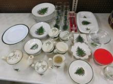 54 Piece Cuthbertson China Set - "The Original Christmas Tree" Pattern