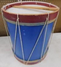 "Old Drum Shop" Reproduction Drum with Guitar Hero Drumsticks - 19.5" x 16.25"