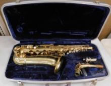 Conn Saxophone with Original Case - Mouthpiece - Sax is 26" Long - Some Dings