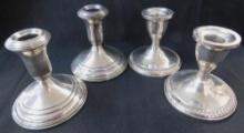 Sterling Silver - 2 Pairs of Weighted Candle Stick Holders