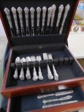 Sterling Silver - Gorham - Strasbourg - Flatware Set - Original Wood Case - 1402 Grams