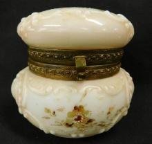 Warecrest Rococo Hand Painted Embossed Dresser Box - 3.25" x 4"