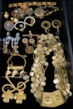 Tray Lot of Misc. Costume Jewelry - Some Signed