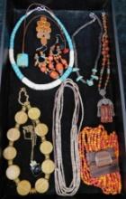 Tray Lot of Misc. Costume Jewelry - Some Signed