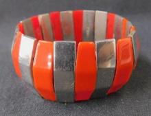 Vintage Costume Jewelry - Enameled Bracelet - Made In France