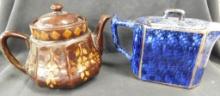 Pair of Old English Pottery Teapots - Each 6" Tall