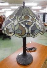 Vintage Jade Lamp - Thin Pieces of Jade Instead of Glass - 25.25" x 16"