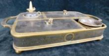 1930s Chinese Cloisonne Cigarette Set - 2.25" x 13.75" x 7.5"
