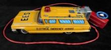 Vintage Japanese Chorded Remote "Electrical Emergency Service" Vehicle - 3.75" x 11"x 4.5"