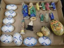 Box Lot with 8 Noritake Porcelain Salt Dishes - Mud Men - Egg Matryoshka