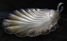 Sterling Silver - Shell Shaped Candy / Nut Dish with Handle - 164 Grams