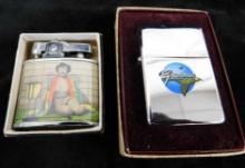 Vintage Modernlite Nude Asian Lady Lighter - Vintage Grumman Advertising Lighter