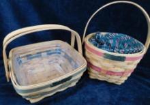 Longaberger Baskets - 2 Pieces - 1993 Christmas Edition Bayberry Basket 4.25" x 9.25" x 9.25"
